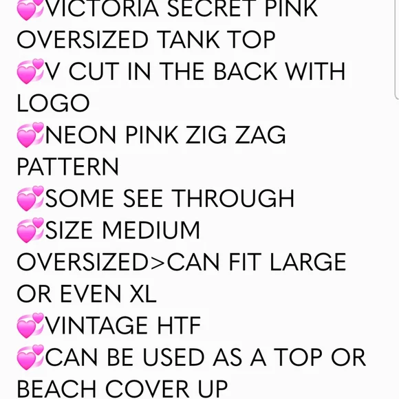 Pink Victoria's Secret Vintage Neon top or Cover-up - Picture 4 of 5